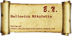 Bellovics Nikoletta névjegykártya